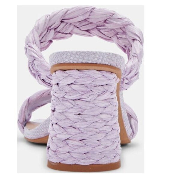 NEW Dolce Vita Paily Lilac Raffia Braided Straps Slip On Open Toe Heeled Sandal - Picture 6 of 11
